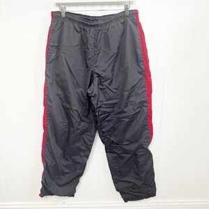 Nike Vintage Dark Gray & Red Stripe Lined Nylon Track Pants Men’s Size Large